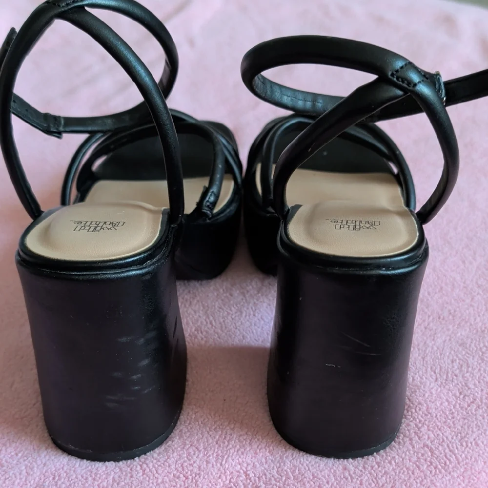 wild fable Black Strappy Platform Block Heel Sandals