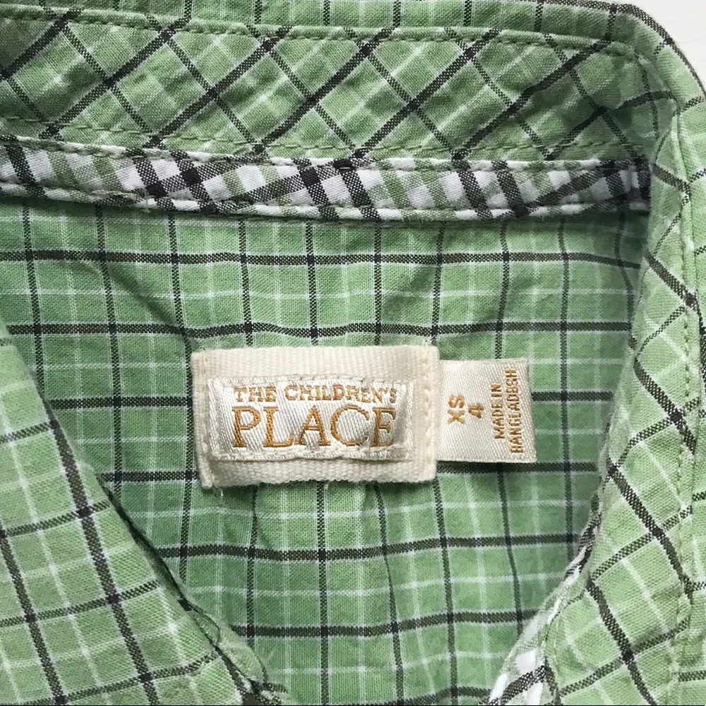 The Childrens Place green plaid