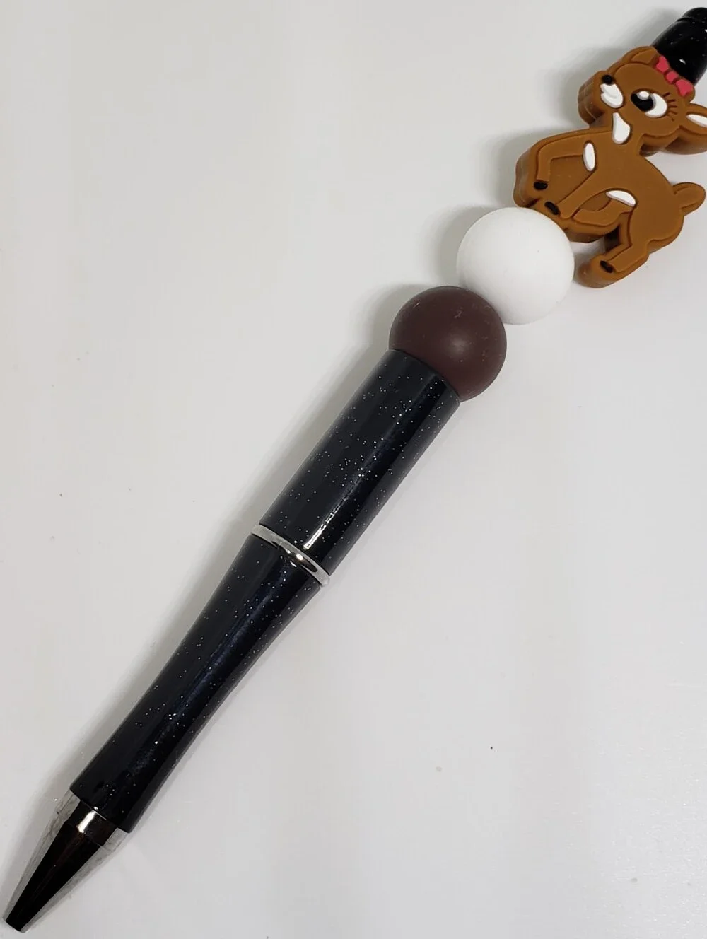Handmade Reindeer Silicone Focal Beaded Pen