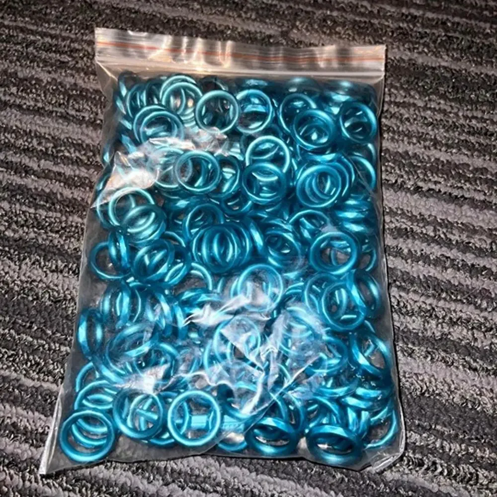 Turquoise Metallic Plastic Craft Rings | Approx. 100 Count Jewelry Making Art