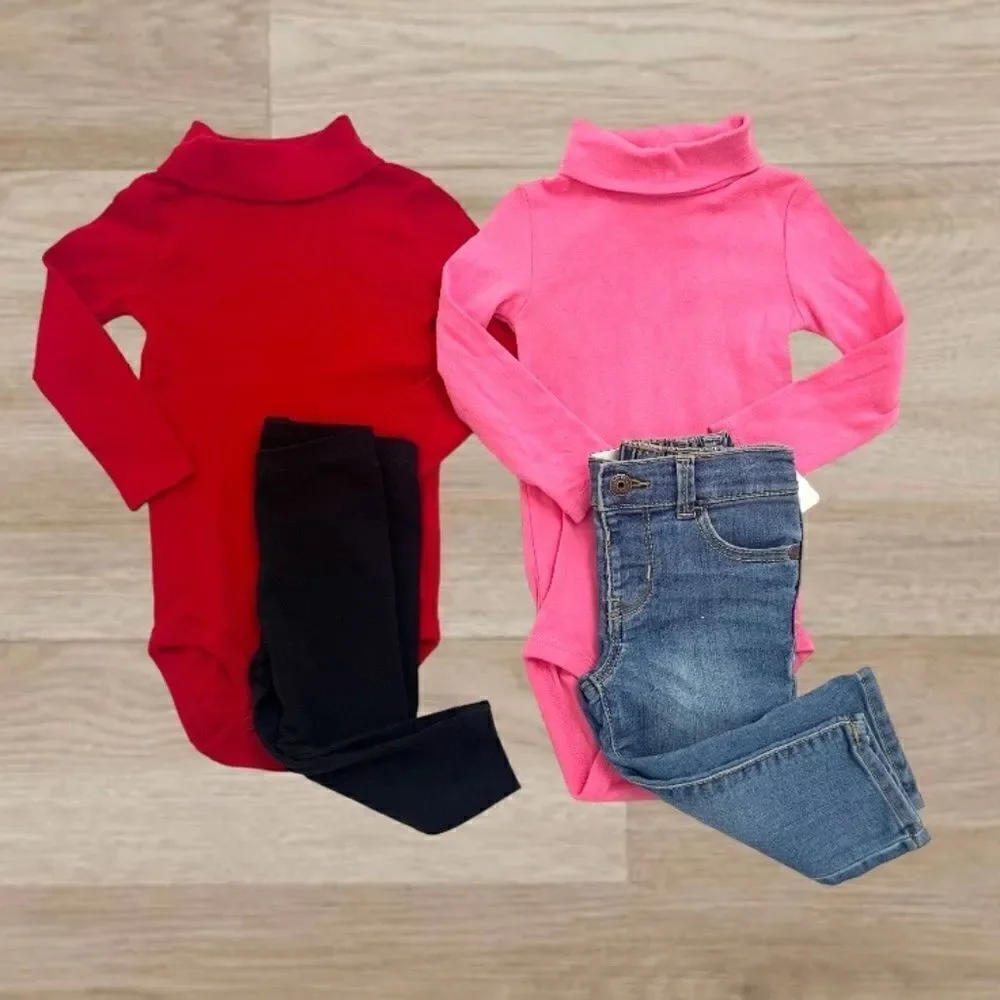 Baby Girl Turtleneck Long Sleeve and Pants Bundle 12 months