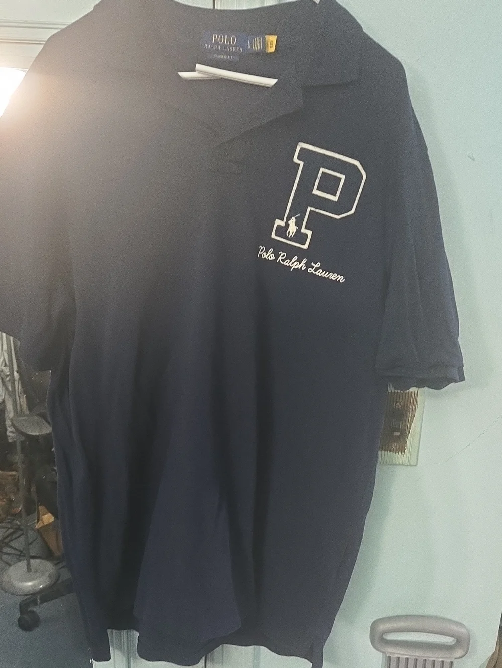 Ralph Lauren Navy Polo with Gold Logo