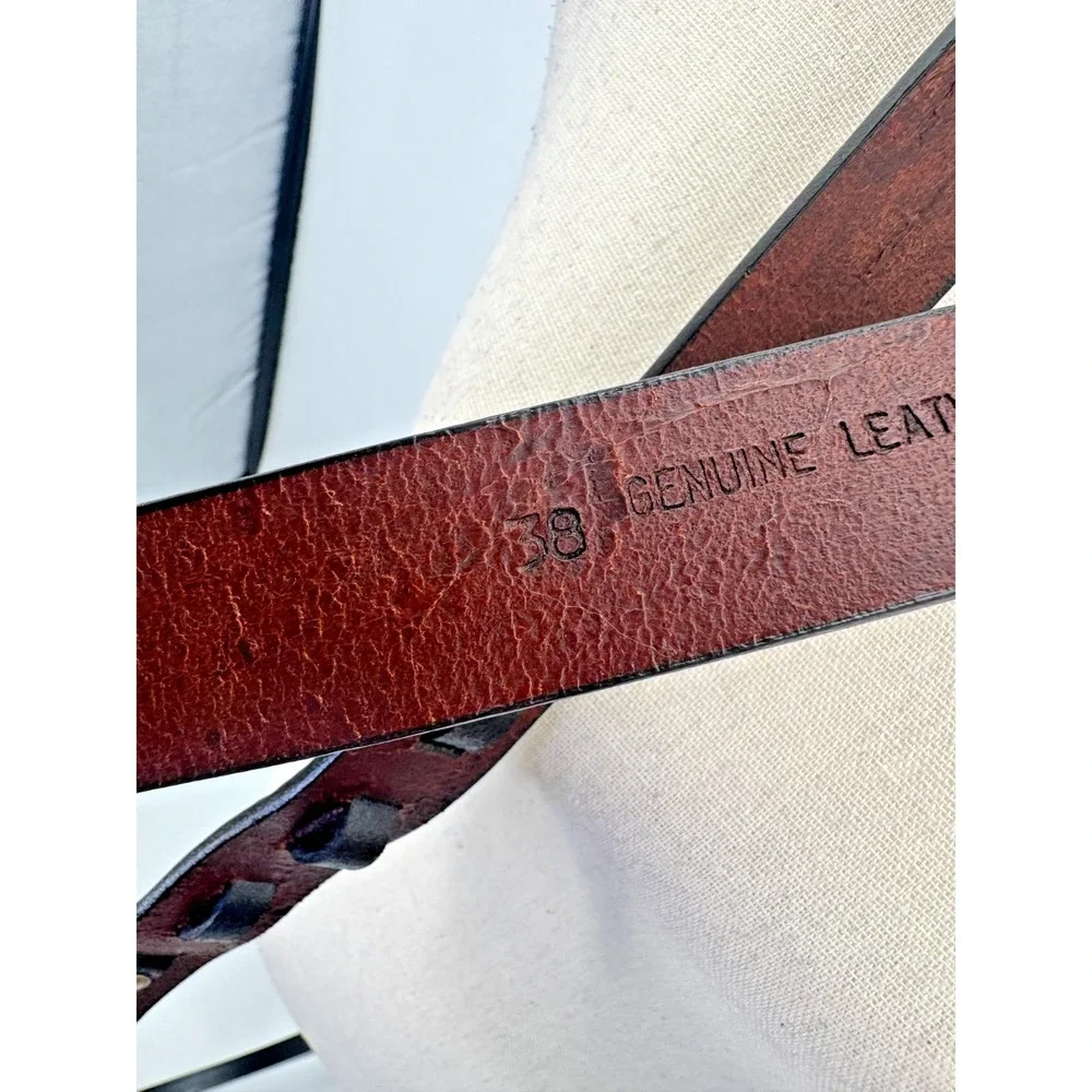 Vintage Orvis Cognac Full Grain Leather Equestrian Hoof Pick Belt 38 Brass USA