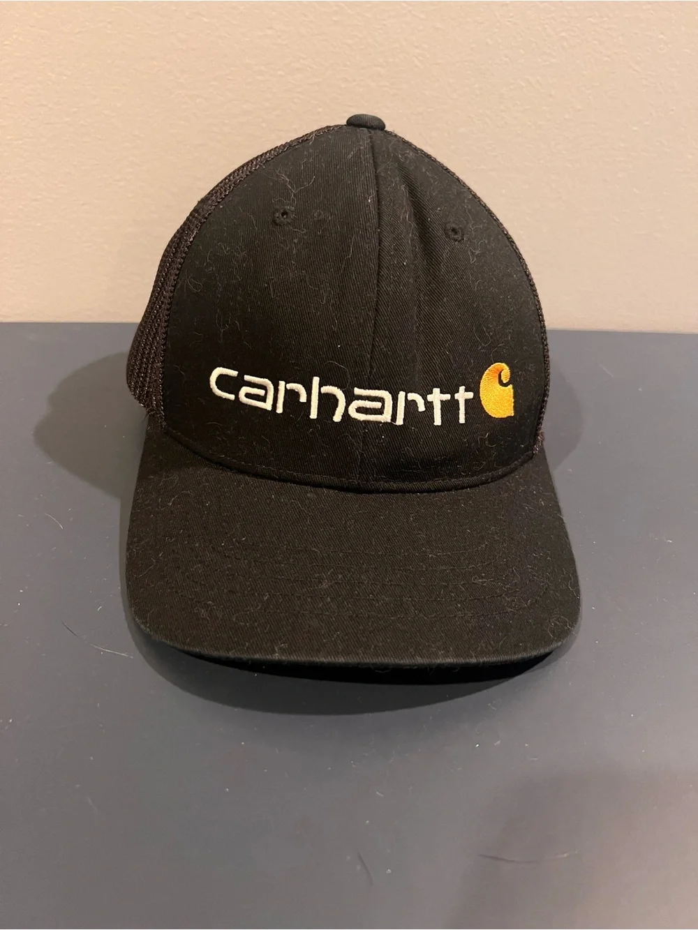 Carhartt Black Cap with Yellow Logo Embroidery