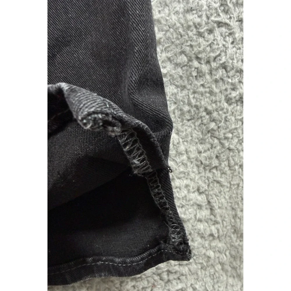 True Religion Ricky Relaxed Straight Jeans Mens 32x30 Flap Pockets Cut Ankle