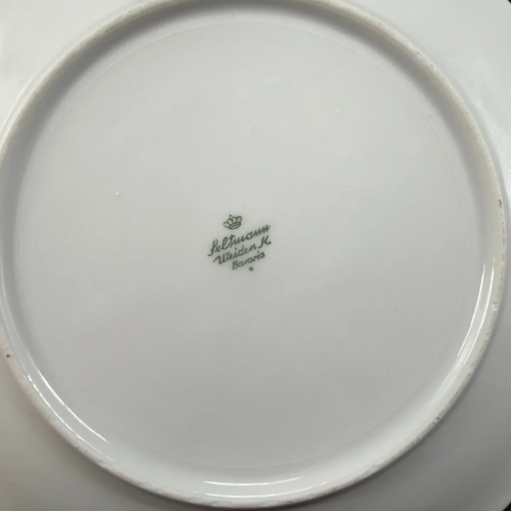 Seltmann‎ Weiden Bavaria Red Rose Porcelain Plates Dishes Set of 2 Germany Decor