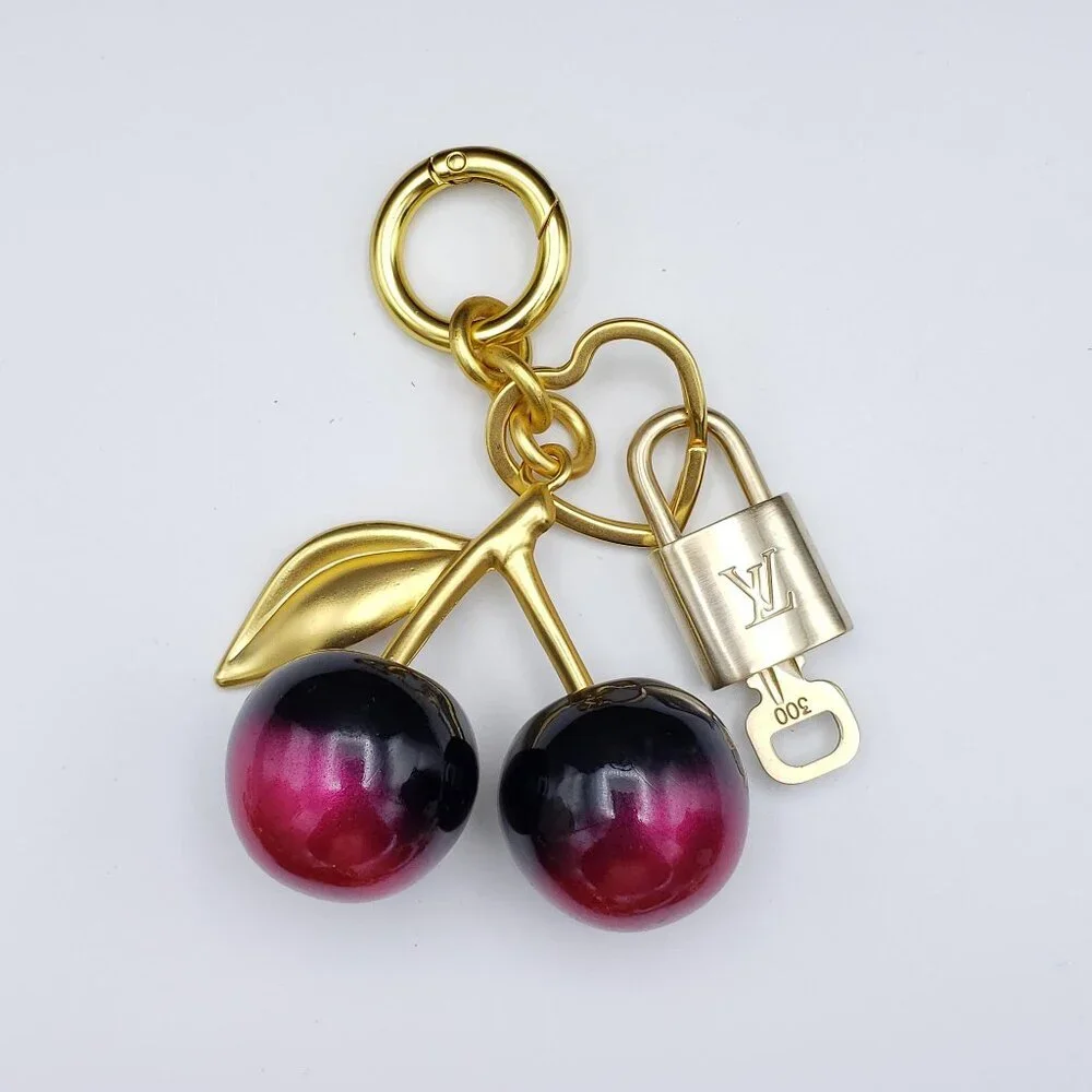 Authentic Louis Vuitton Lock & Key with Unbranded Apple Charm, Keychain