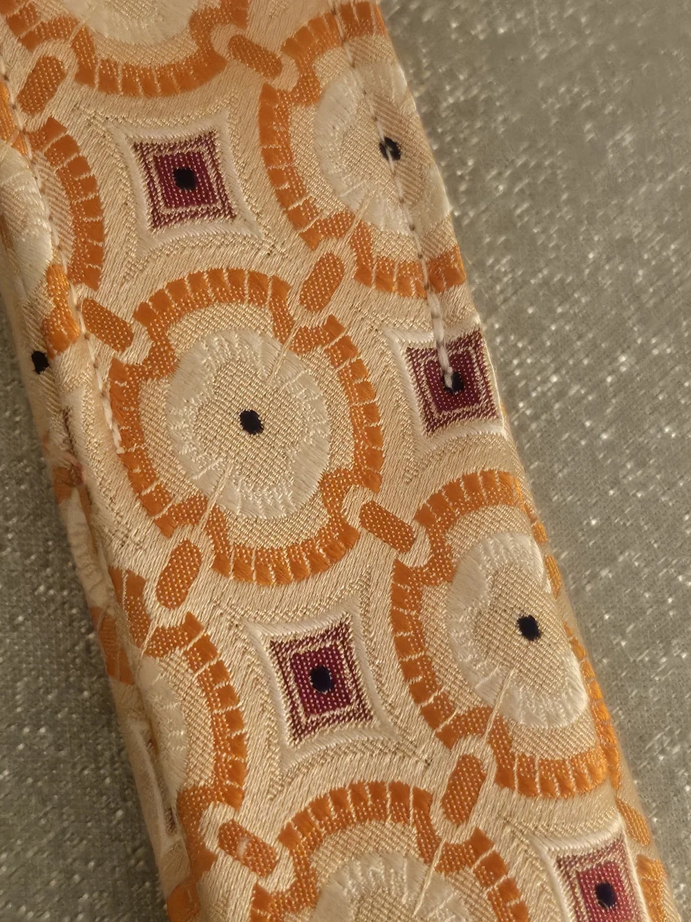 J. Crew Orange and Purple Geometric Fabric Belt