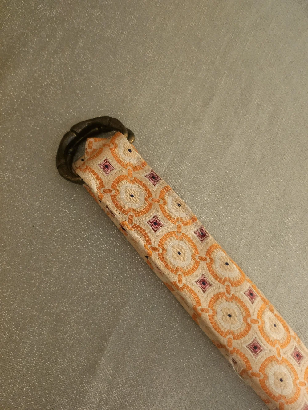 J. Crew Orange and Purple Geometric Fabric Belt