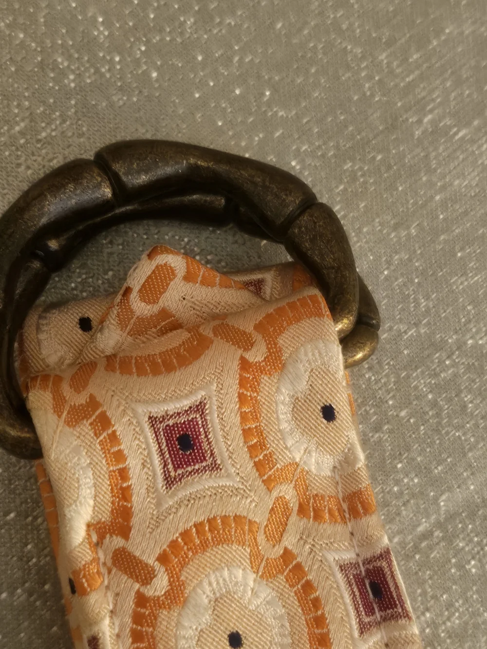 J. Crew Orange and Purple Geometric Fabric Belt