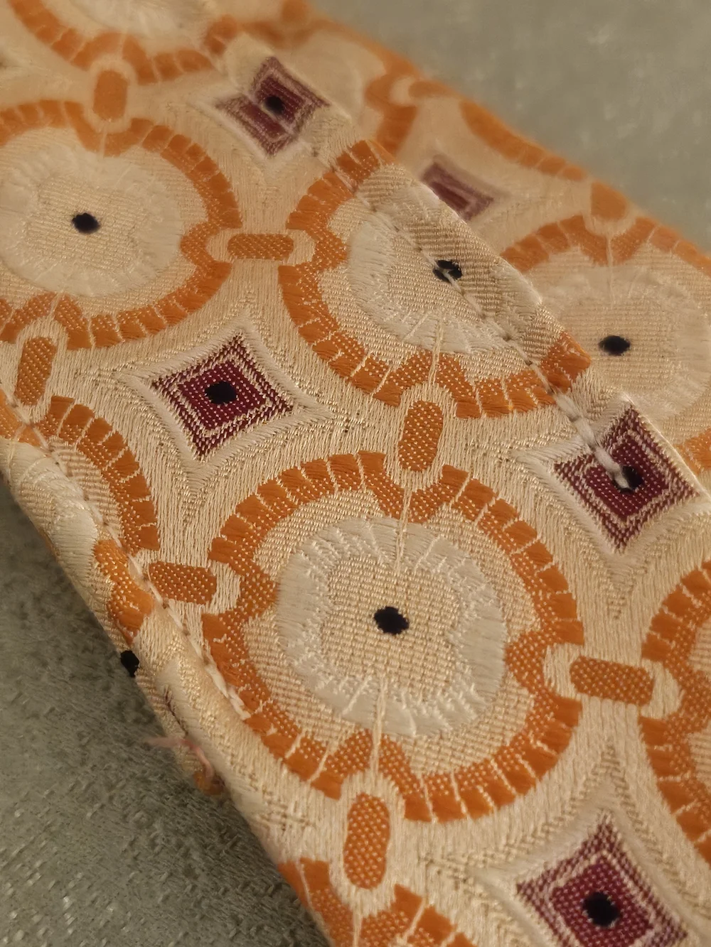 J. Crew Orange and Purple Geometric Fabric Belt