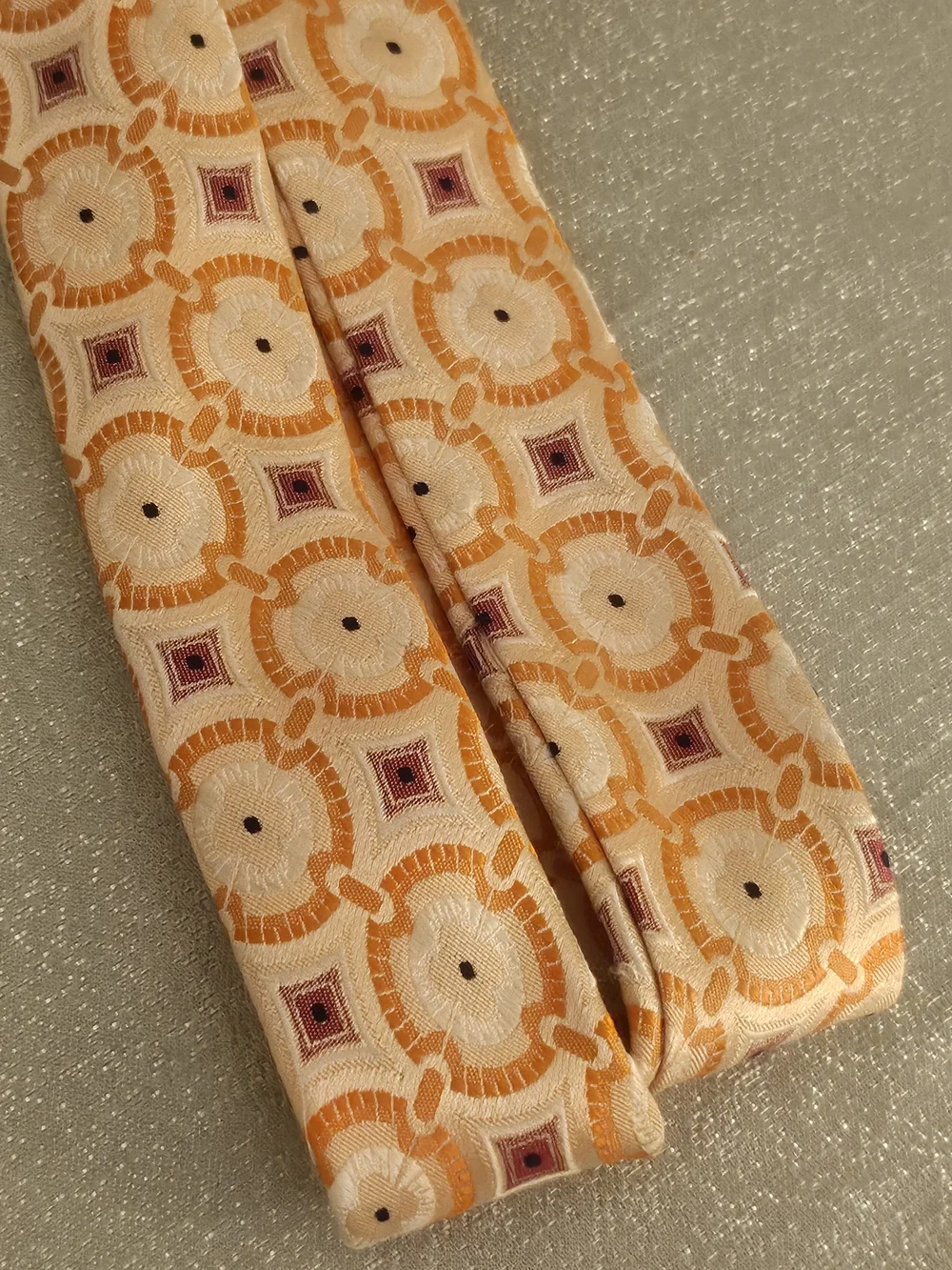 J. Crew Orange and Purple Geometric Fabric Belt