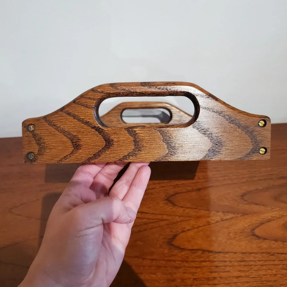 Reverse-Painted glass floral‎ wooden tray by Susie Kostka