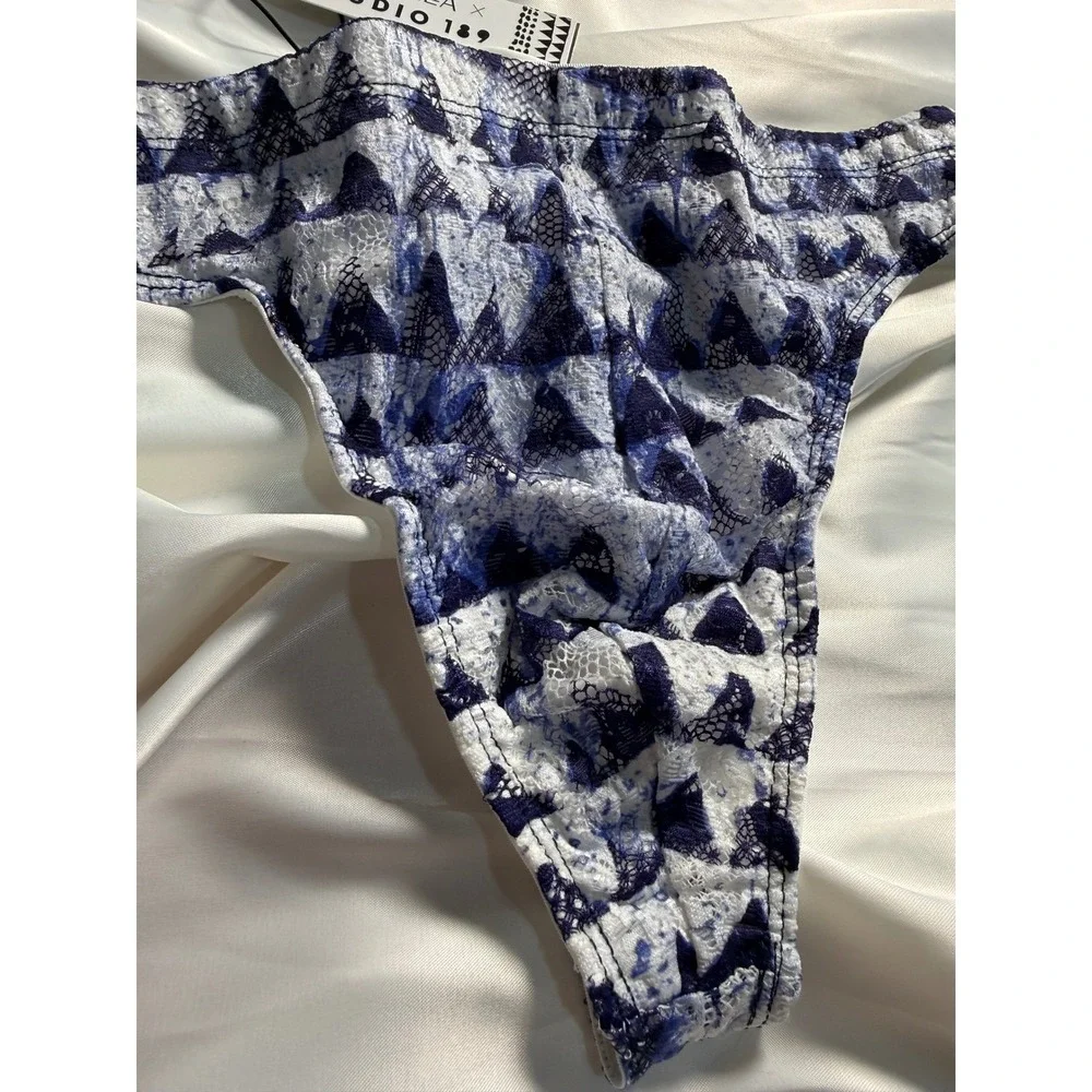 CosaBella Men's Printed Lace G-String Thong‎ Sheer Designer Underwear Luxury XL