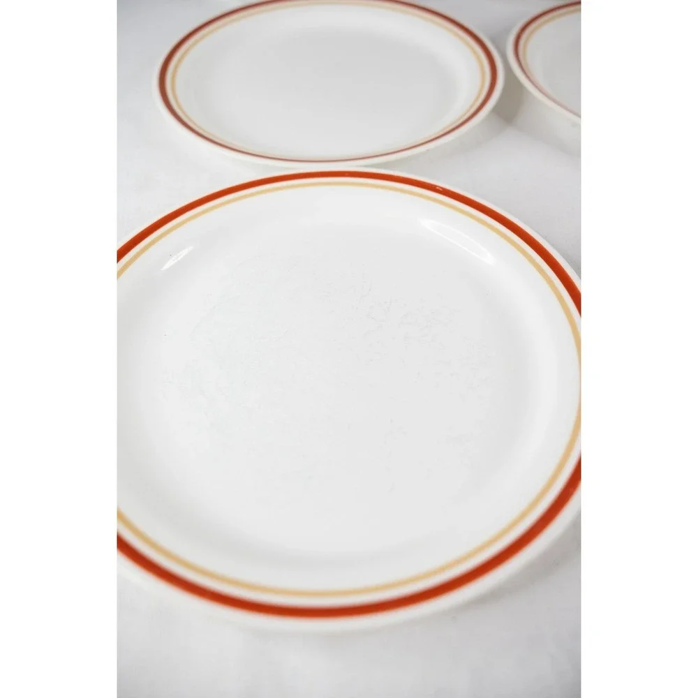 Vintage Corelle Dinnerware Set Cinnamon‎ Chestnut White Orange 16pc plates bowls