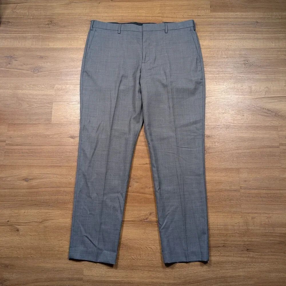 J. Crew Bowery Dress Pants Men's 38x32 Gray Slim Fit Wool Blend Business NWT