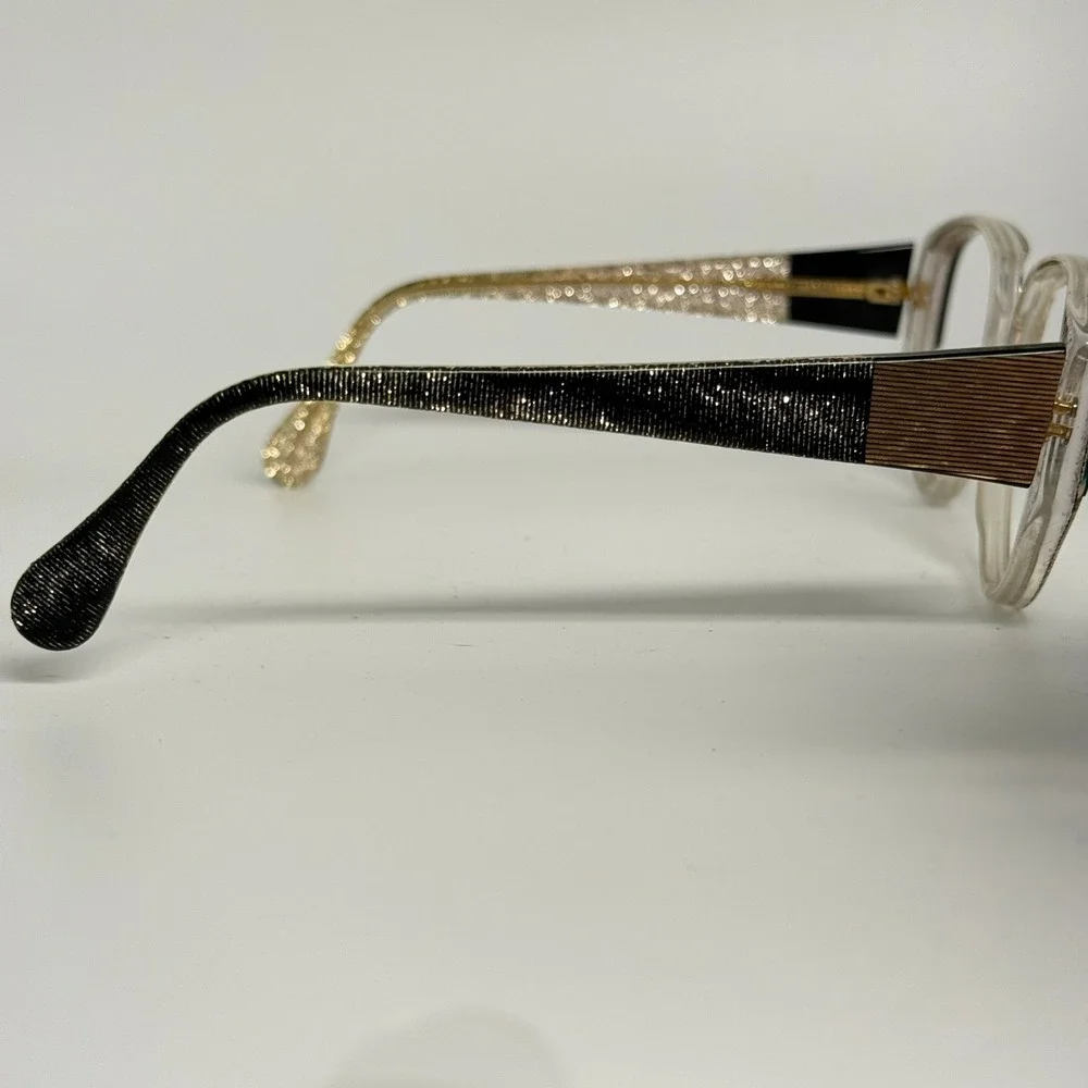 Vintage Silhouette M 1126 Eyeglasses Frames Gold Glitter Clear Cat Eye 56-14-130