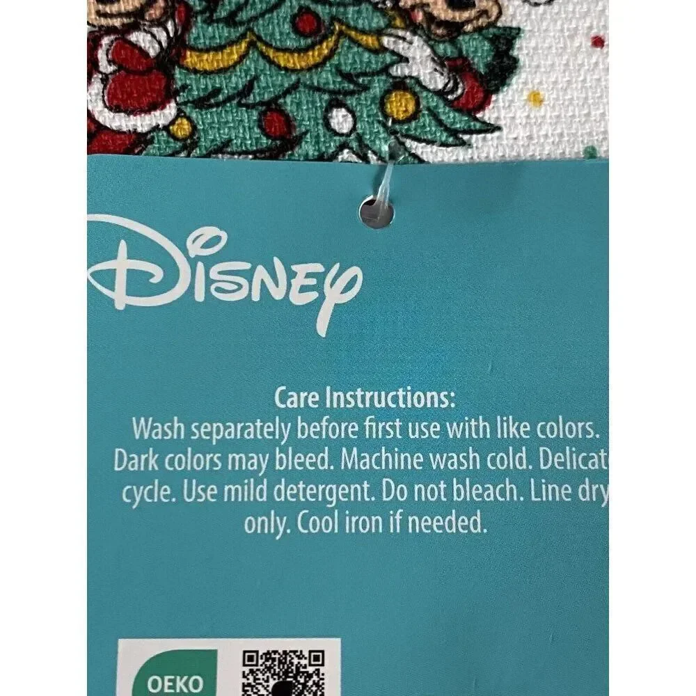 2 Pack Disney‎ Mickey and Minnie Mouse Christmas Tree Kitchen Towels Holiday NEW