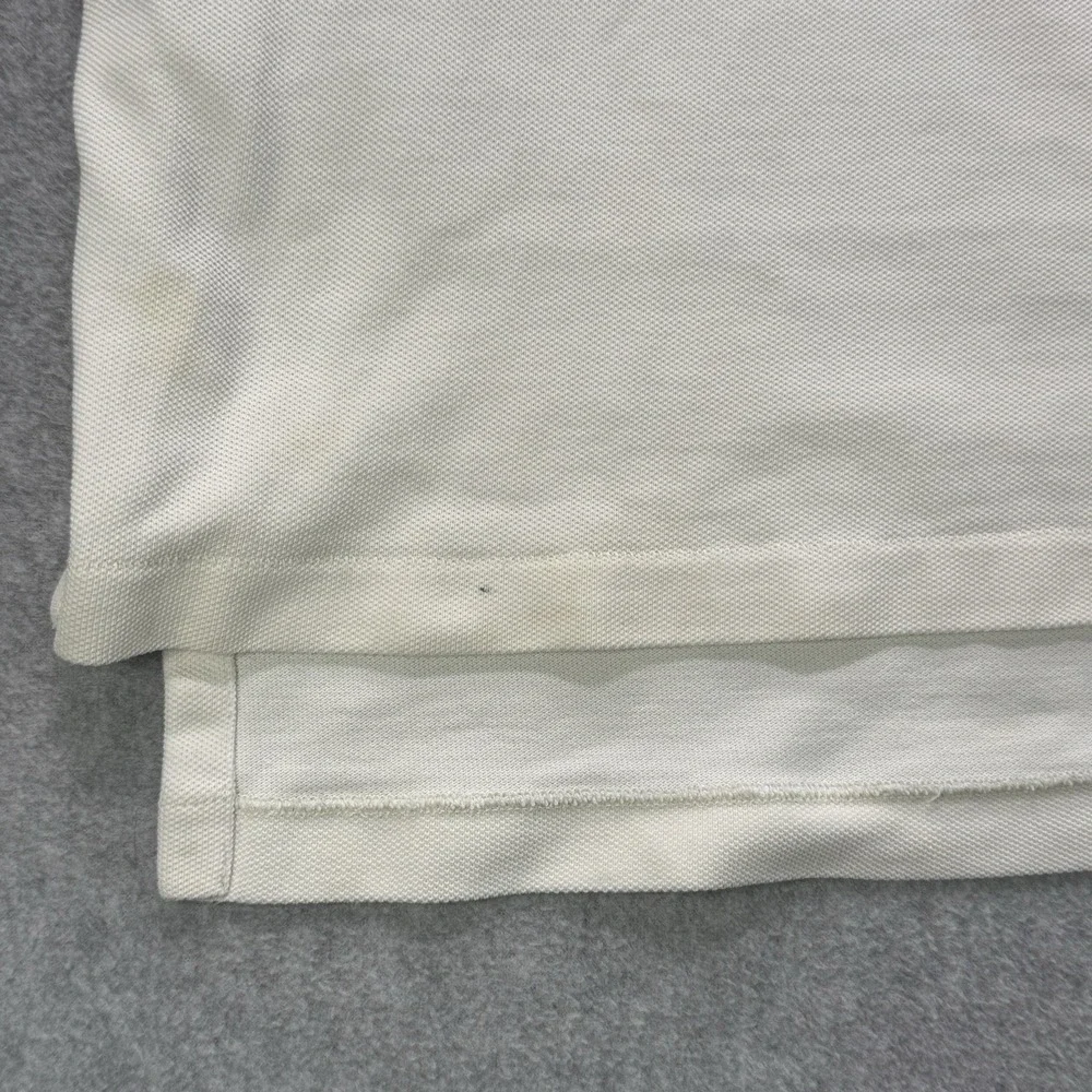 Y2K Polo by Ralph Lauren Colorblock Polo Shirt XL Cream‎ Navy Stripe Vintage