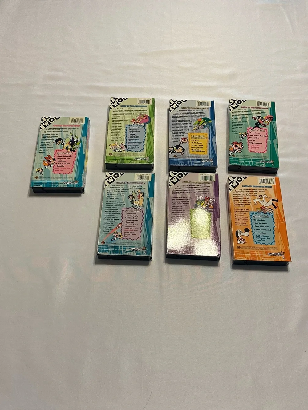 Vintage Cartoon Network Powerpuff Girls VHS movies 7 of them! Like new