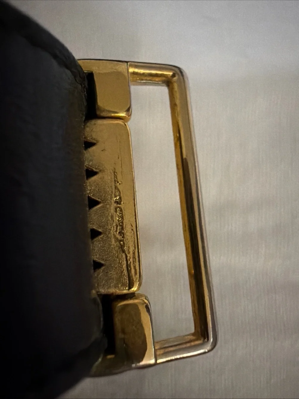 Vintage Pierre Cardin Gold and reversible Brown Black Logo Buckle Leather Belt