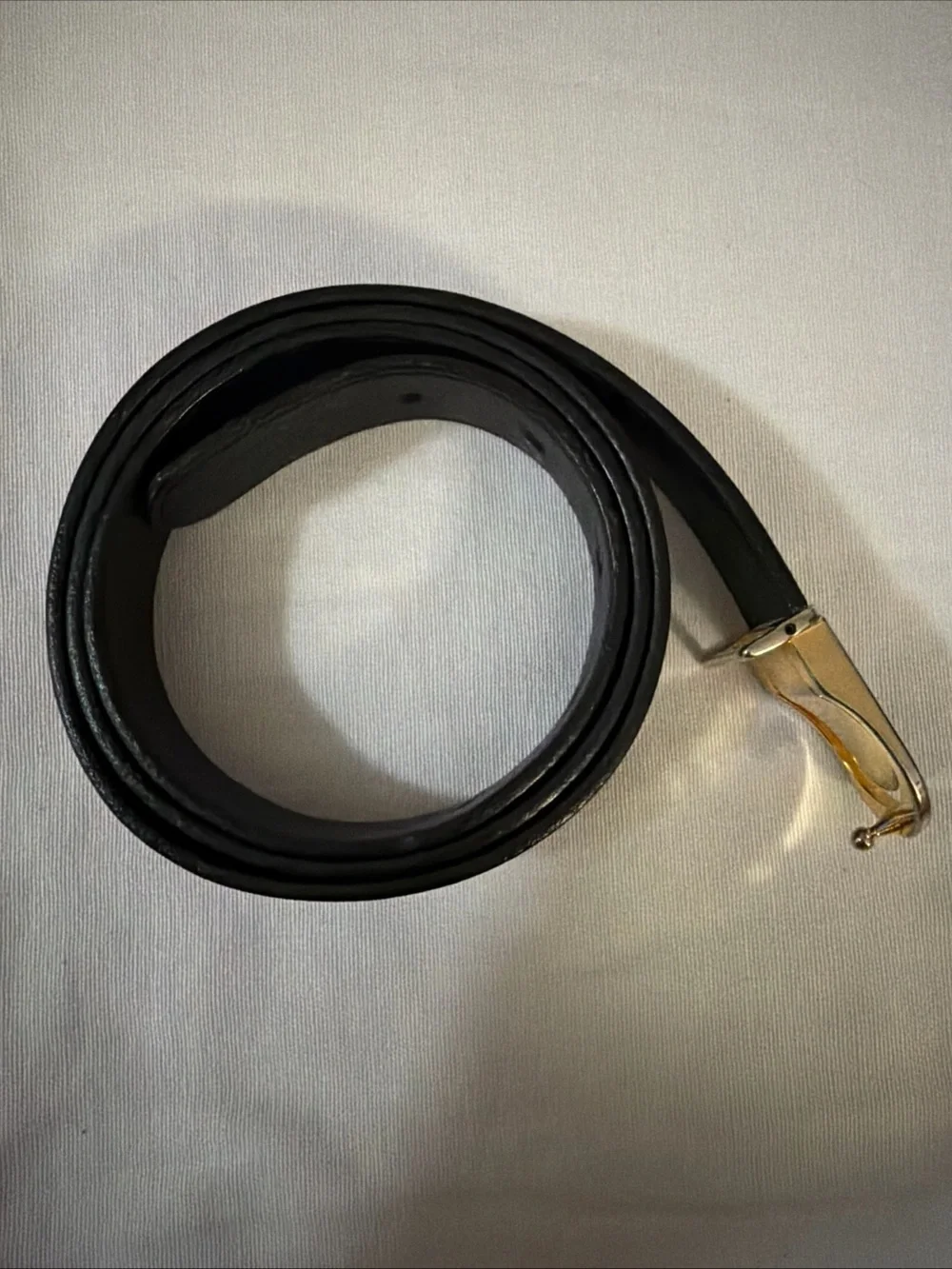 Vintage Pierre Cardin Gold and reversible Brown Black Logo Buckle Leather Belt