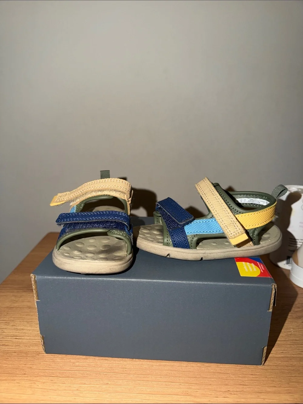 Carter's Boys Multicolor Hook-and-Loop Sandals - Blue/Yellow/Green
