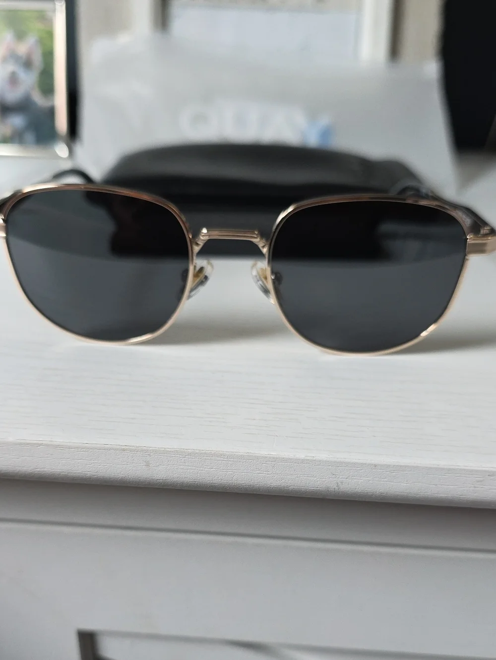 Quay Australia Rose Gold Slim Frame Sunglasses