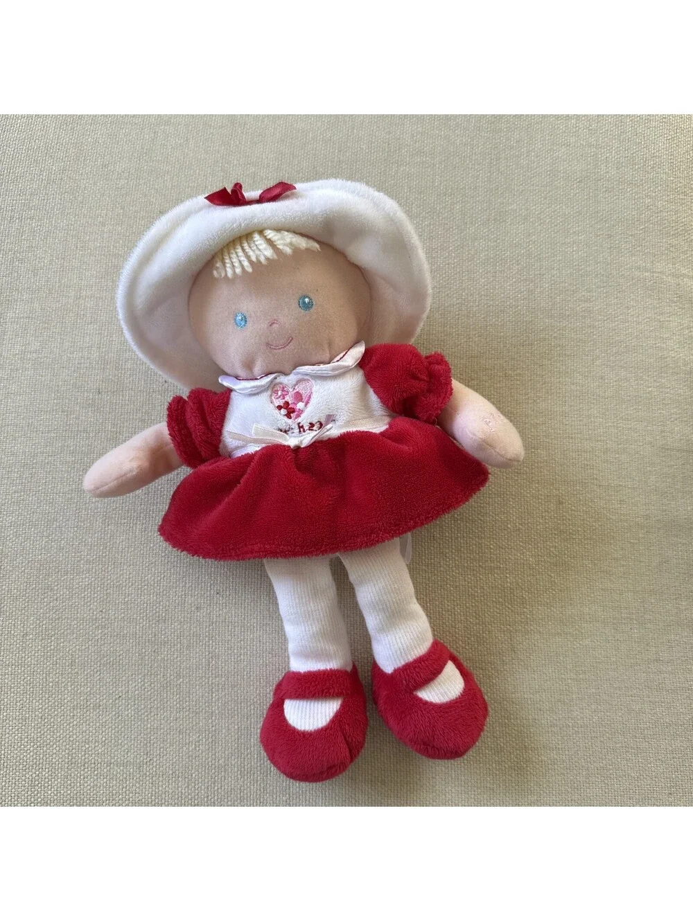 Carters Just One Year Doll Plush 10 Inch Red Sweetheart Stuffed Animal Toy