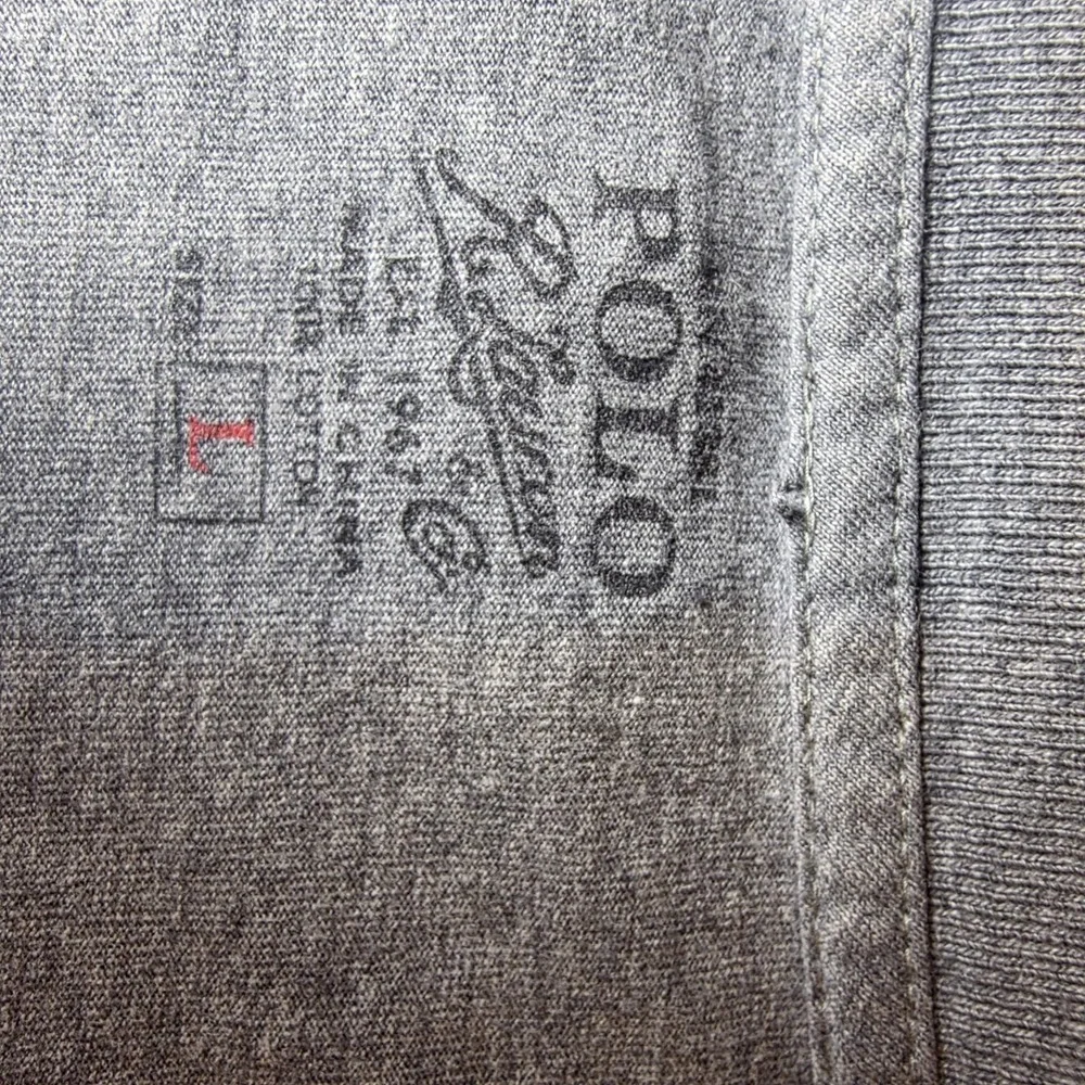 Polo Ralph Lauren Long Sleeve T Shirt Men's Large Gray Red Pony Embroidered 898