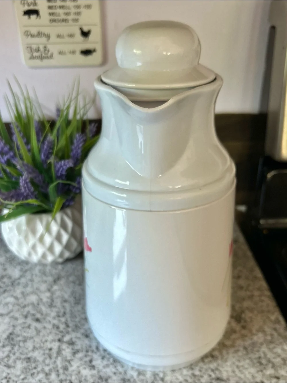 Vintage Rustic Cottagecore Farm Homestead Floral Thermos Hot Beverage Keeper
