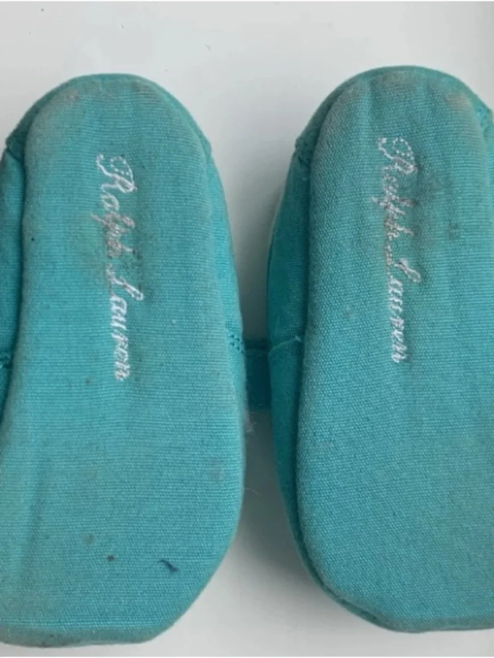 Ralph Lauren Teal Canvas Baby Boat Shoes