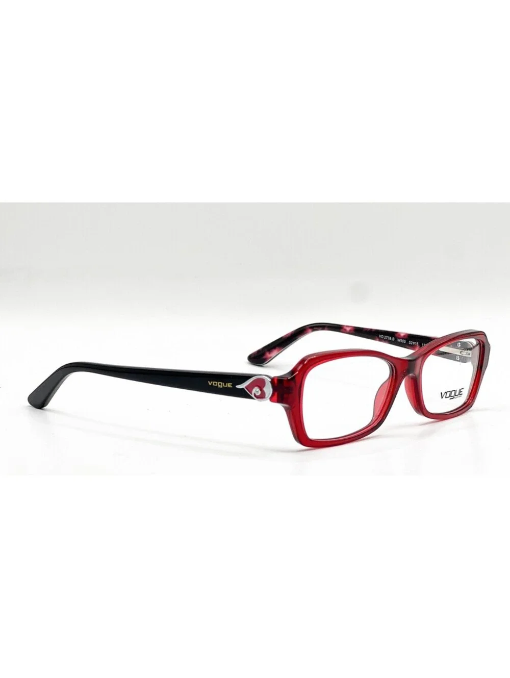 Vogue Vo 2738-B W905 Transparent Red Authentic Eyeglasses 52-16-135