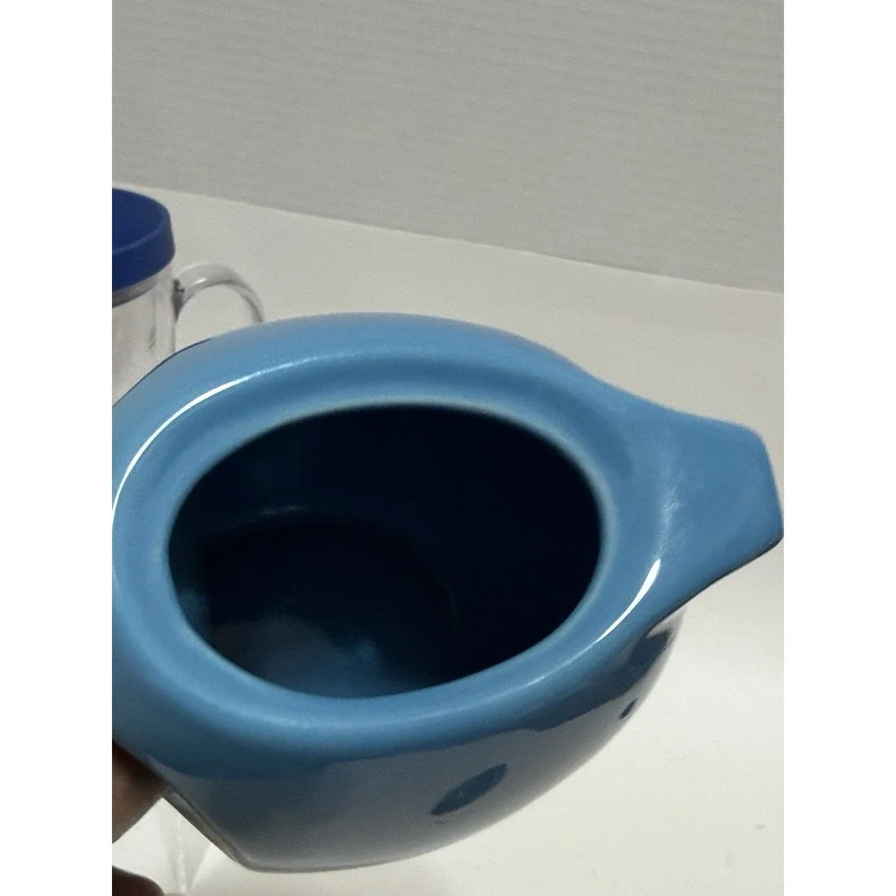 Schylling Blue 12 Oz Ceramic Teapot with Lid Perfect Condition