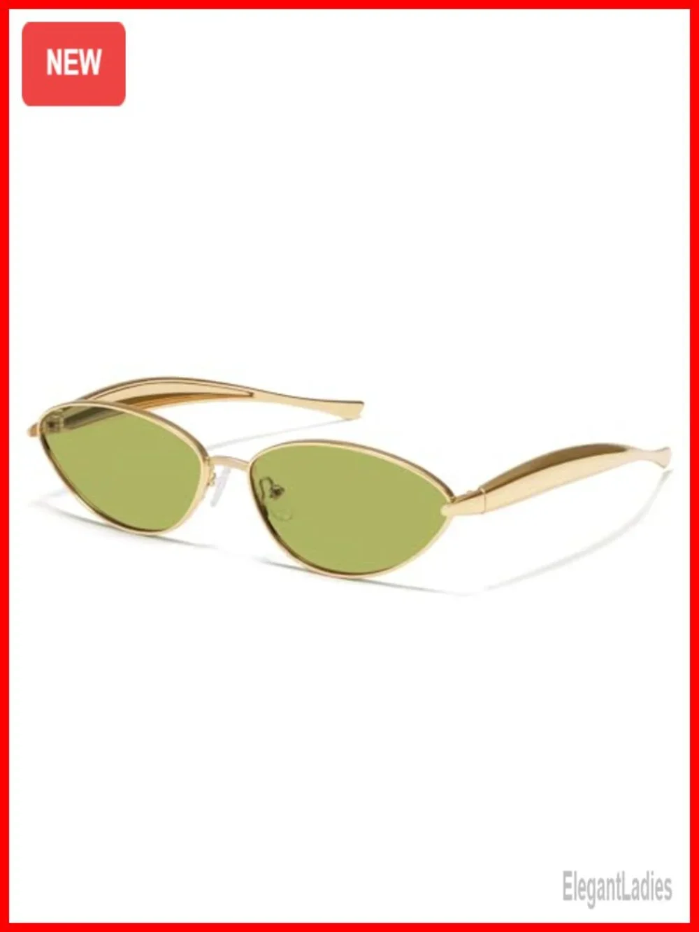 Retro Cat Eye Oval Sunglasses for Small Faces UV400 Polarized Metal Frame 90s
