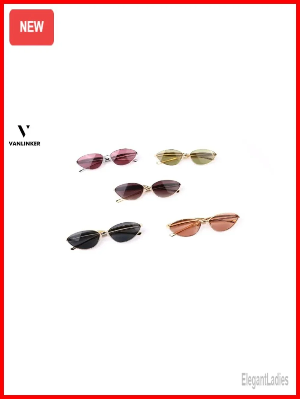 Retro Cat Eye Oval Sunglasses for Small Faces UV400 Polarized Metal Frame 90s