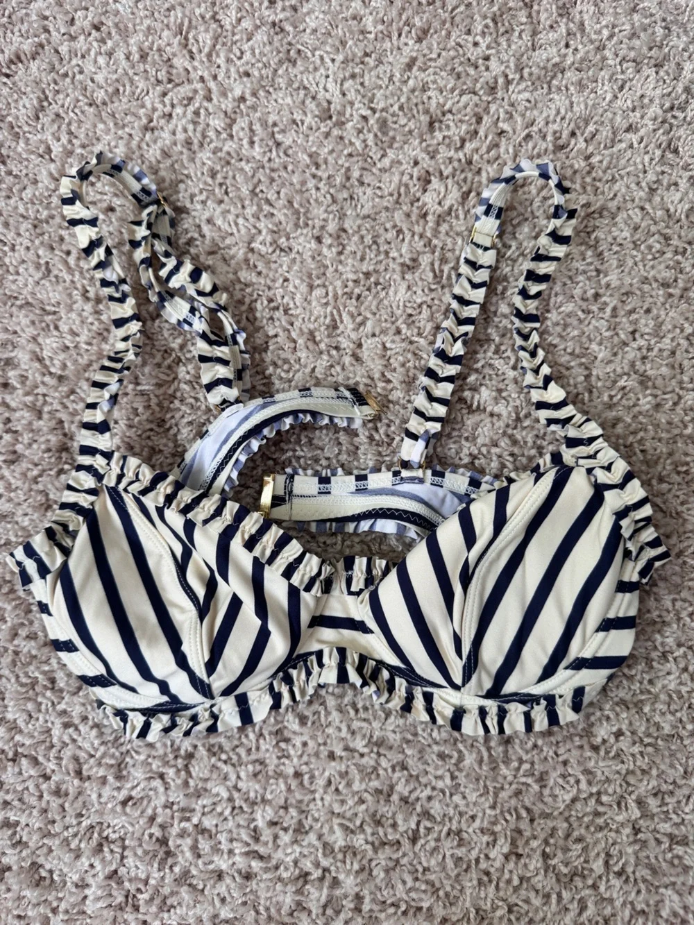 Tory Burch Navy & White Lanai Balconette Striped Bikini Top- Never Worn NWOT