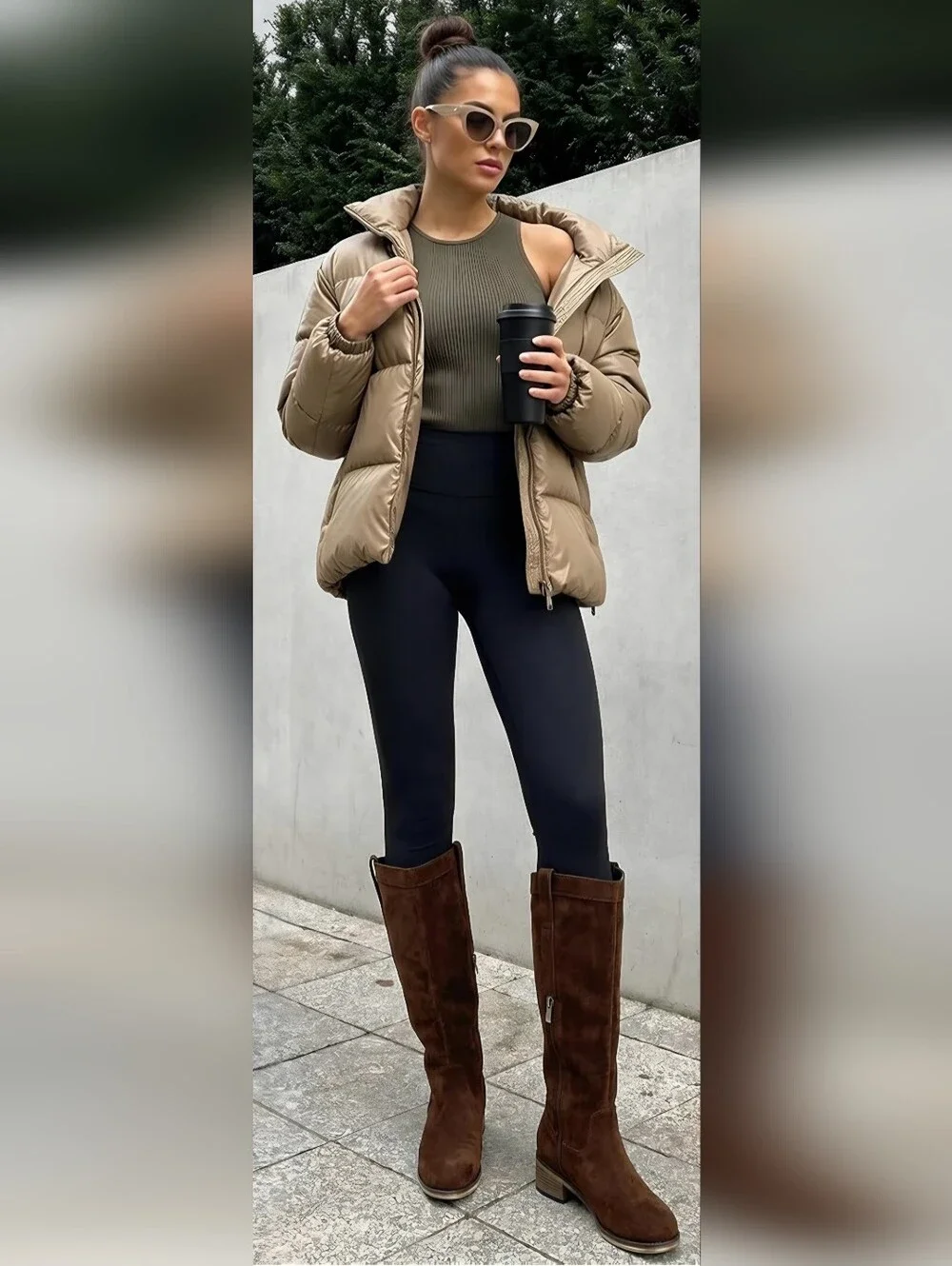 NWT Trendy Brown Knee High Riding Boots Size 9 Block Heel Tall Boots