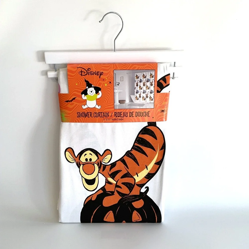 Disney Winnie the Pooh Halloween Shower Curtain  Tigger Eeyore Piglet 72x72 NEW