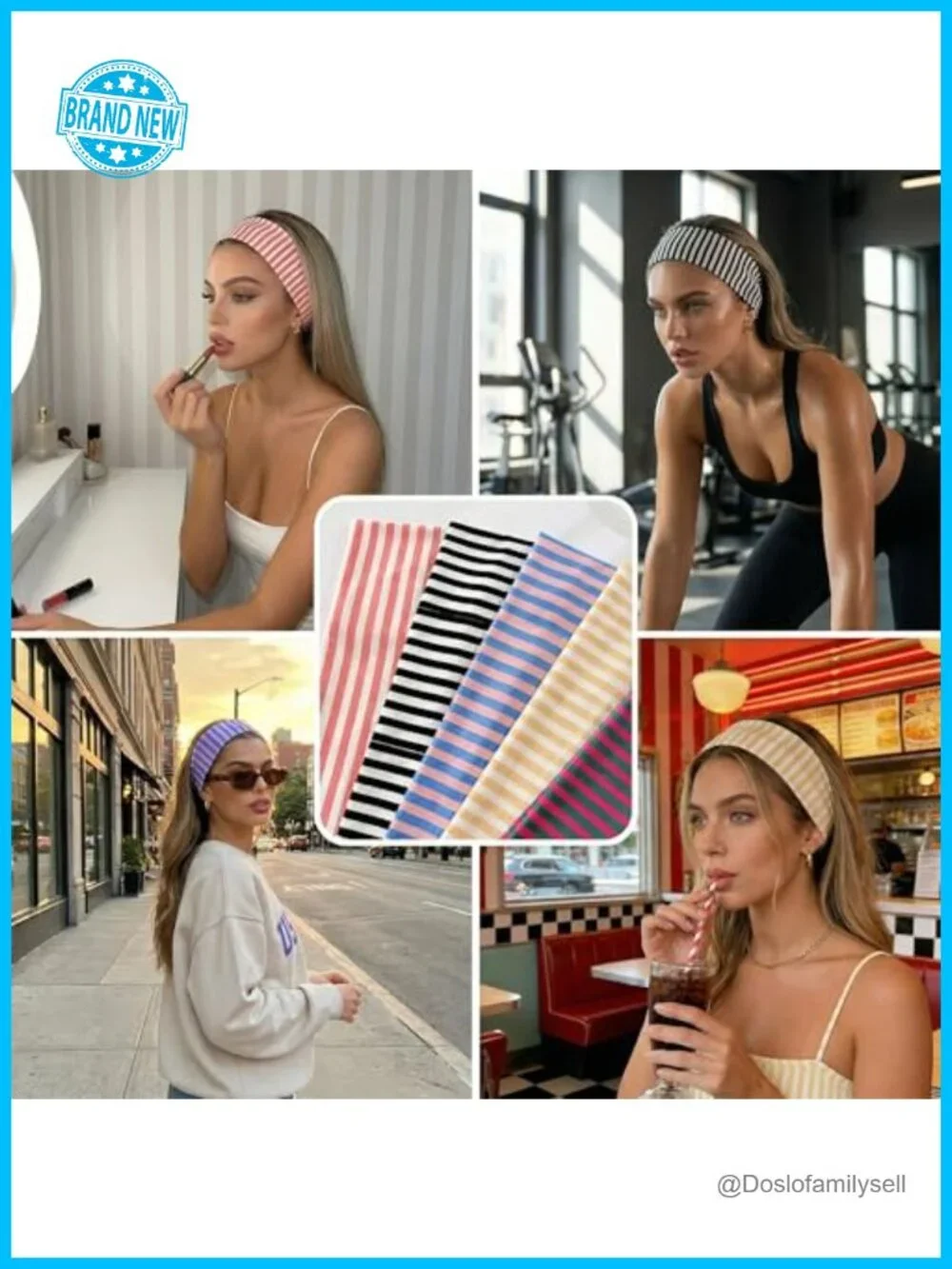6 Pack Stretchy Non Slip Wide Headbands for Women