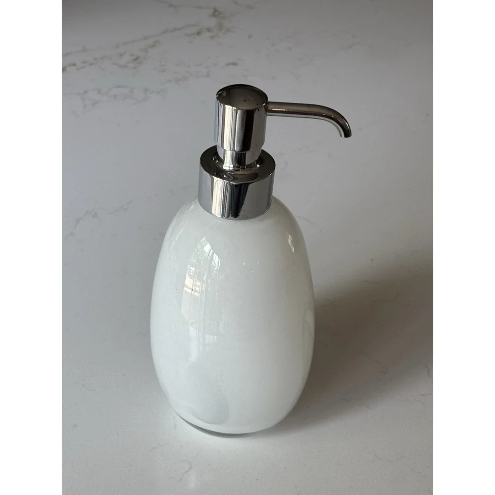 NWOB Labrazel Bianca Italian Hand Blown Glass Pump Soap Dispenser