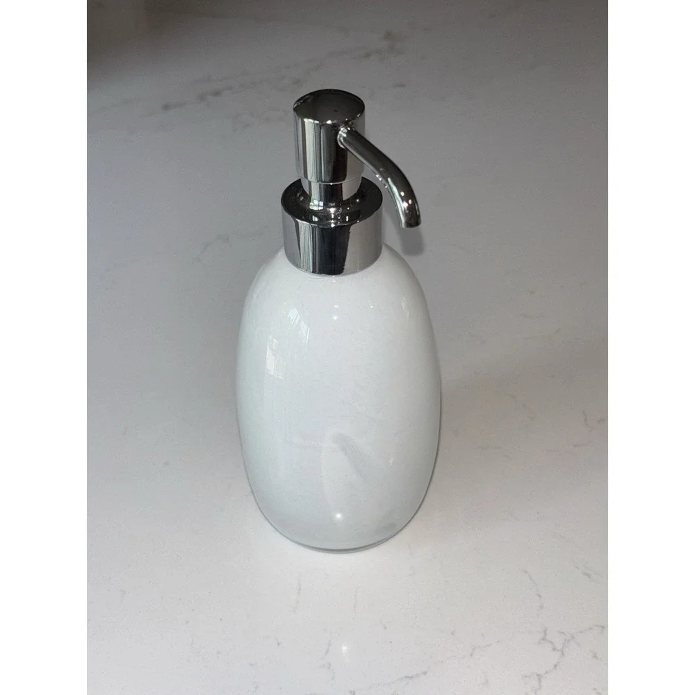 NWOB Labrazel Bianca Italian Hand Blown Glass Pump Soap Dispenser