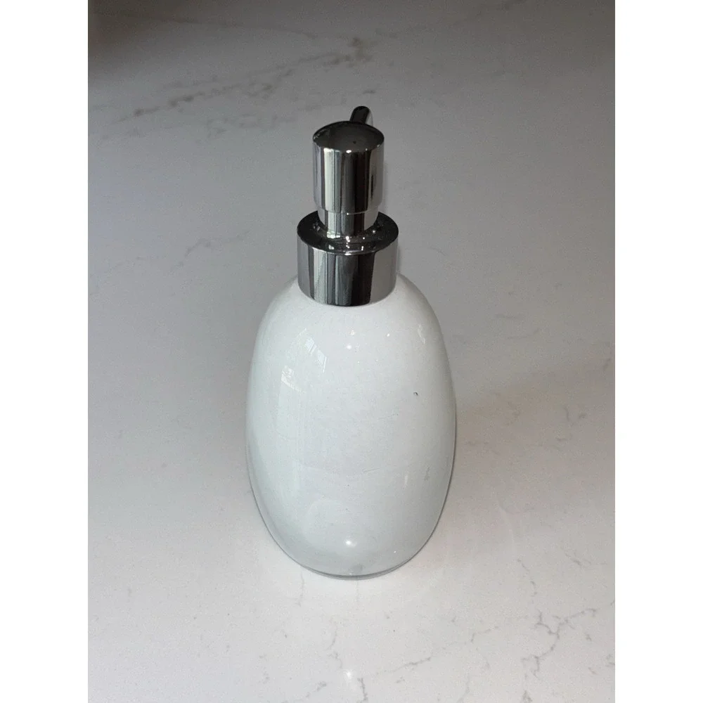 NWOB Labrazel Bianca Italian Hand Blown Glass Pump Soap Dispenser