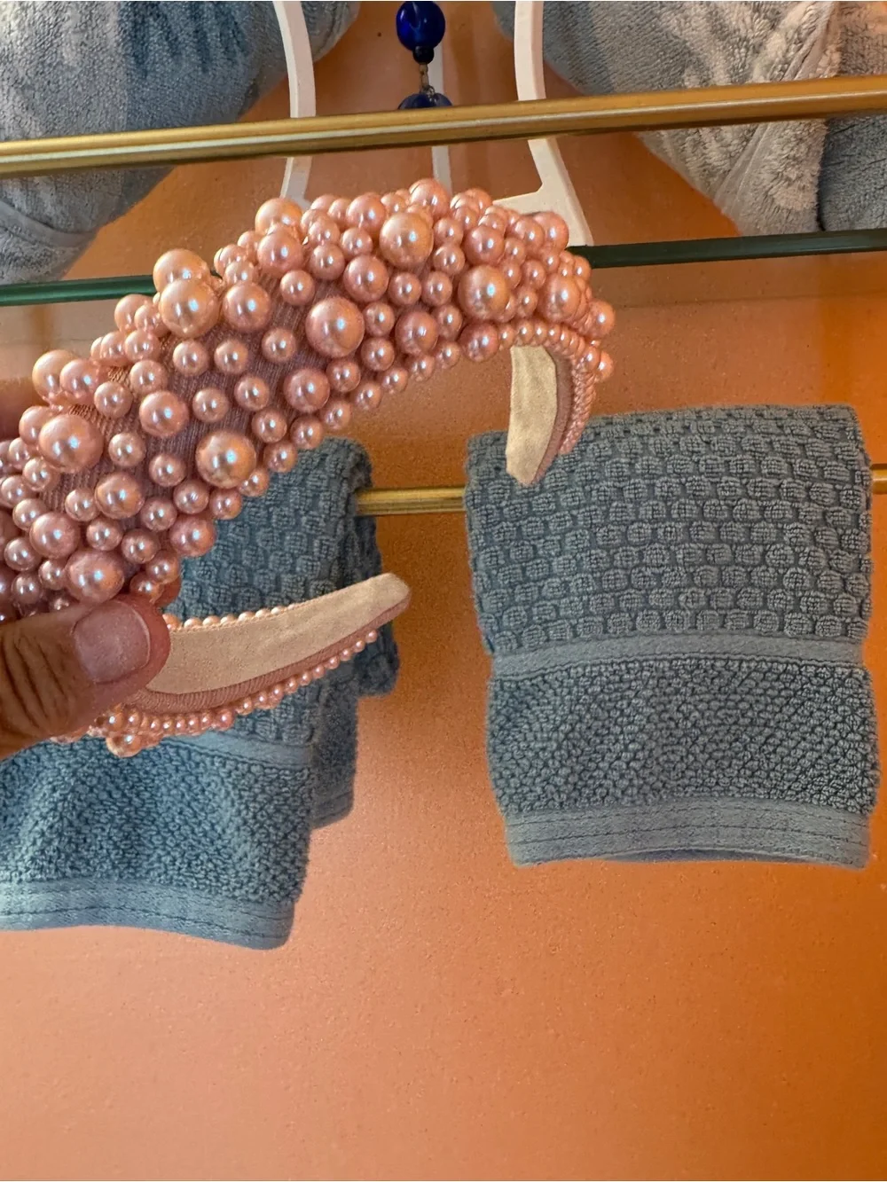 🎀Pearl-Embellished Pink Headband - Women's Fashion Accessory🎀