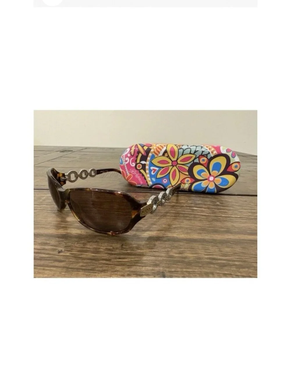 Brighton Women’s Central Park Signature Silver Tortoise Sunglasses Frames & Case