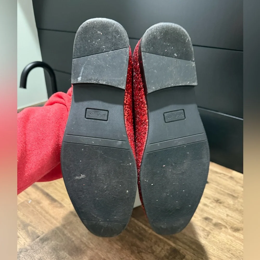 Red Glitter Loafers