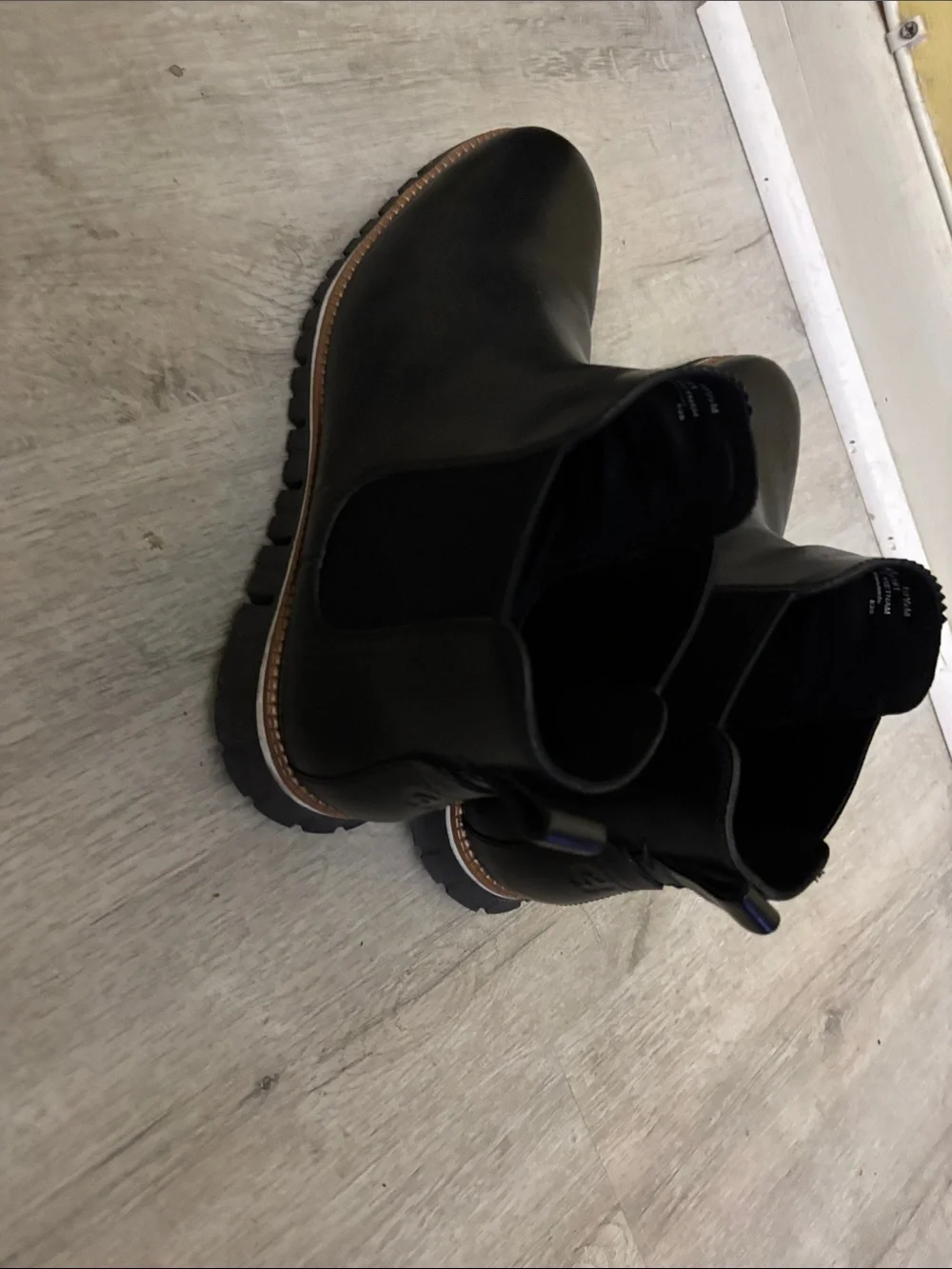 Cole Haan Black Leather Chukka Boots with Lug Sole