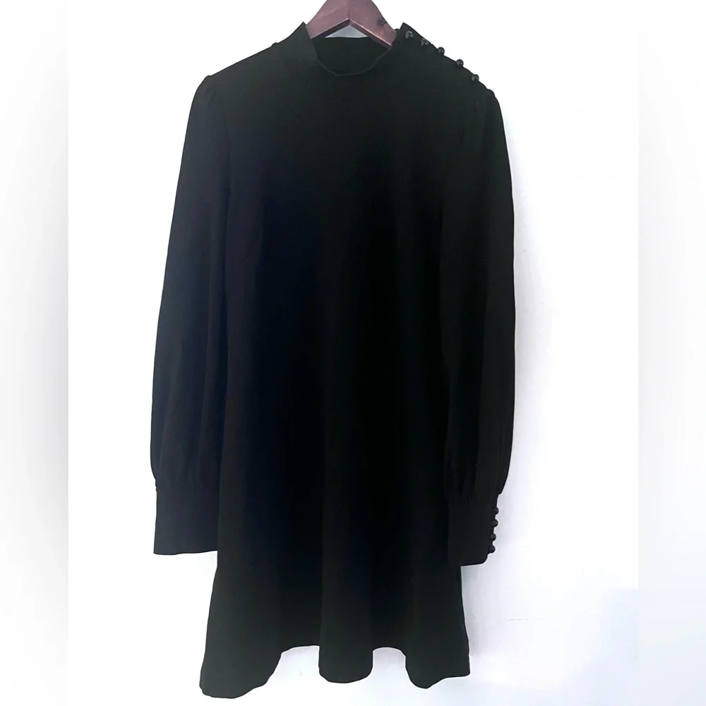 Kate Spade New York Mockneck Ponte Dress Broome Street Black Large Fit and Flare