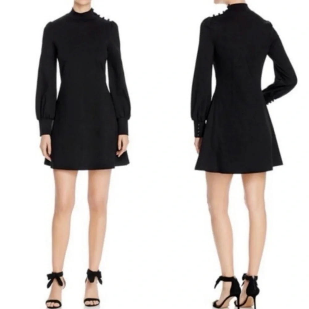 Kate Spade New York Mockneck Ponte Dress Broome Street Black Large Fit and Flare