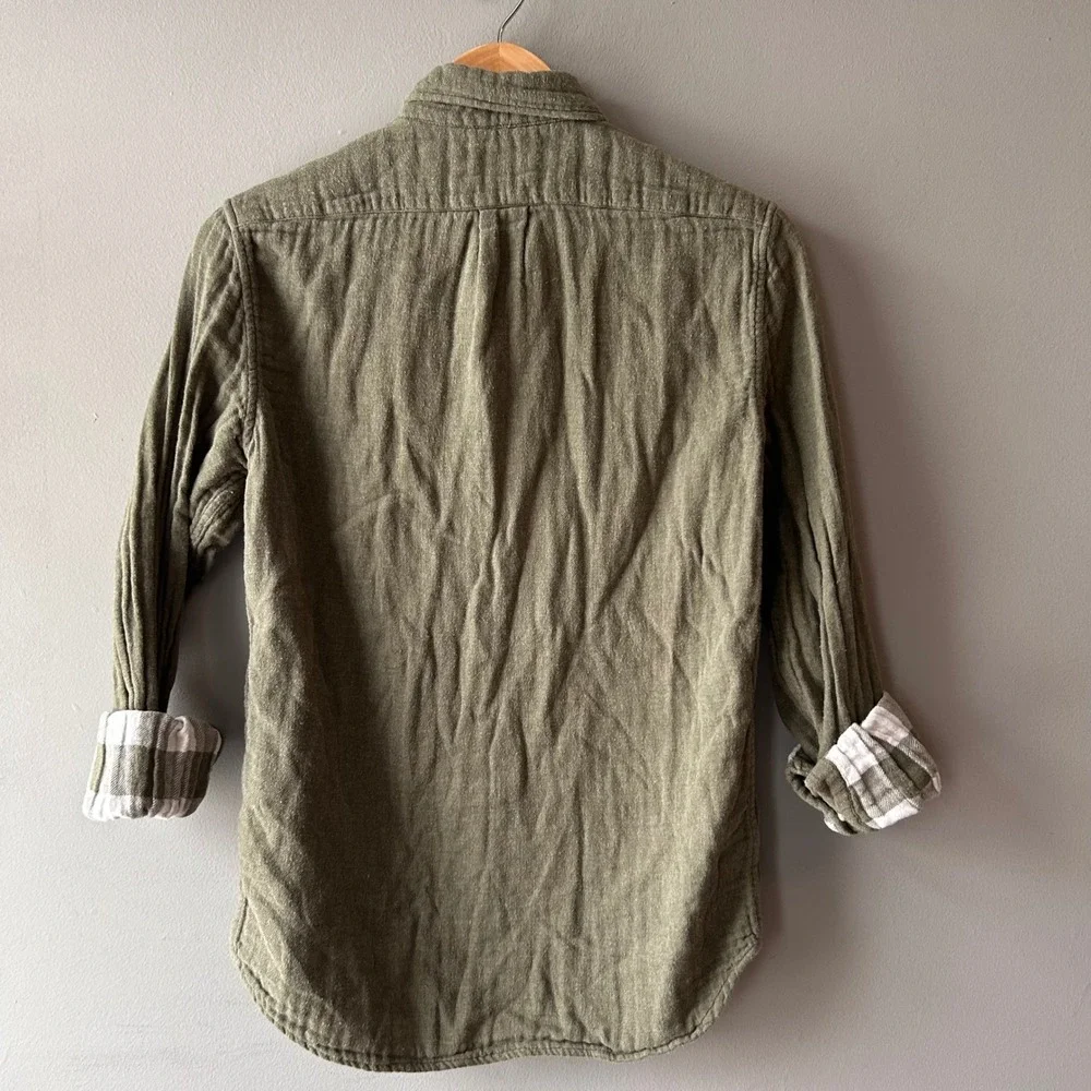 J.‎ Crew Slim Fit Green Double Weave Button Down Shirt Men's Size Small